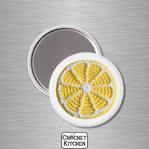 Gelbe Moderne Minimal Frische Crochet Lemon Slice Magnet