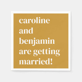 Gelbe moderne, Minimalistische, fette Hochzeit Serviette