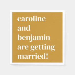 Gelbe moderne, Minimalistische, fette Hochzeit Serviette