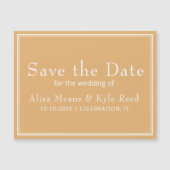 Gelbe moderne Minimalistische Hochzeit retten das  Magnetkarte (Vorderseite)