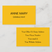 Gelbe moderne Minimalistische, professionelle Oran Visitenkarte (Vorne/Hinten)