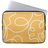 Gelbe, moderne Minimallinien Pinselstriche Laptopschutzhülle (Vorderseite)