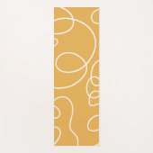 Gelbe, moderne Minimallinien Pinselstriche Yogamatte (Vorderseite)