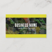 Gelbe moderne Rasenpflege Landschaften Visitenkarte (Vorderseite)