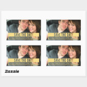 Gelbe moderne Schneide Save the Date Aufkleber (Blatt)