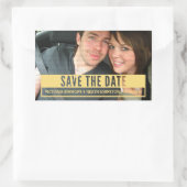 Gelbe moderne Schneide Save the Date Aufkleber (Tasche)