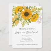 Gelbe moderne Sonnenblumen Bouquet-Brautparty Einladung (Vorderseite)