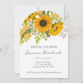 Gelbe moderne Sonnenblumen Bouquet-Brautparty Einladung (Vorderseite)