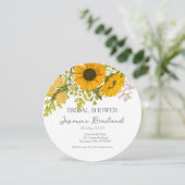 Gelbe moderne Sonnenblumen Bouquet-Brautparty Save The Date (Stehend Vorderseite)