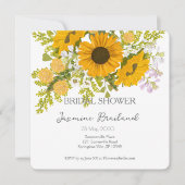 Gelbe moderne Sonnenblumen Bouquet-Brautparty Save The Date (Vorderseite)