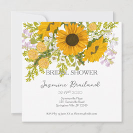 Gelbe moderne Sonnenblumen Bouquet-Brautparty Save The Date
