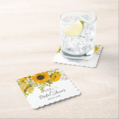 Gelbe moderne Sonnenblumen Bouquet-Brautparty Untersetzer (Vor Ort)