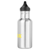 Gelbe moderne Typografie entspannen Edelstahlflasche (Rechts)
