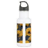 Gelbe Mohn auf der Marine Edelstahlflasche (Rückseite)