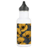 Gelbe Mohn auf der Marine Edelstahlflasche (Rechts)