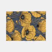 Gelbe Mohn auf der Marine Fleecedecke (Vorderseite (Horizontal))