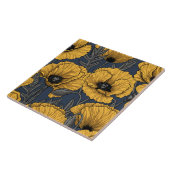 Gelbe Mohn auf der Marine Fliese (Seite)