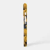 Gelbe Mohn auf der Marine iPhone 16 Hülle (Linke Seite)