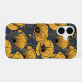 Gelbe Mohn auf der Marine iPhone 16 Hülle (Rückseite (Horizontal))
