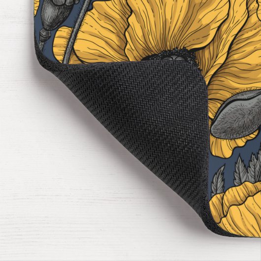 Gelbe Mohn auf der Marine Mousepad (Ecke)