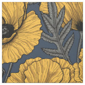 Gelbe Mohn auf der Marine Stoff (Muster)