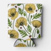 Gelbe Mohn und Ladybugs Dosenkühler (Vorderseite)