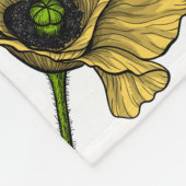 Gelbe Mohn und Ladybugs Fleecedecke (Ecke)