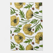 Gelbe Mohn und Ladybugs Geschirrtuch (Vertikal)