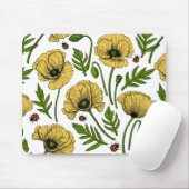 Gelbe Mohn und Ladybugs Mousepad (Mit Mouse)