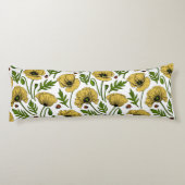 Gelbe Mohn und Ladybugs Seitenschläferkissen (Rückseite)