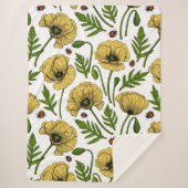 Gelbe Mohn und Ladybugs Sherpadecke (Vorderseite)