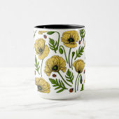 Gelbe Mohn und Ladybugs Tasse (Zentrum)