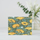 Gelbe Mohnblume Postkarte (Stehend Vorderseite)