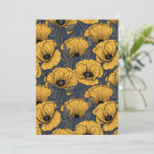 Gelbe Mohnblumen auf Marineblau (Stehend Vorderseite)