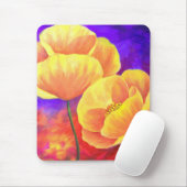 Gelbe Mohnblumen-Blumen-Malerei-Kunst Mousepad (Mit Mouse)