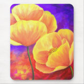 Gelbe Mohnblumen-Blumen-Malerei-Kunst Mousepad (Vorne)