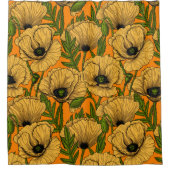 Gelbe Mohnblumen Duschvorhang (Vorderseite)