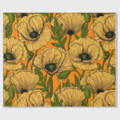 Gelbe Mohnblumen Geschenkpapier (Flach)