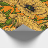 Gelbe Mohnblumen Geschenkpapier (Ecke)