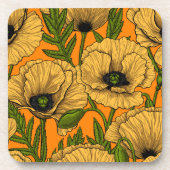 Gelbe Mohnblumen Getränkeuntersetzer (Vorderseite)