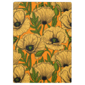 Gelbe Mohnblumen Klemmbrett (Rückseite)