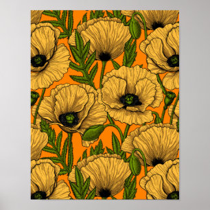 Gelbe Mohnblumen Poster