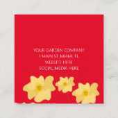 Gelbe Mohnblütengarten Pflanze Sitter Rot Quadratische Visitenkarte (Rückseite)