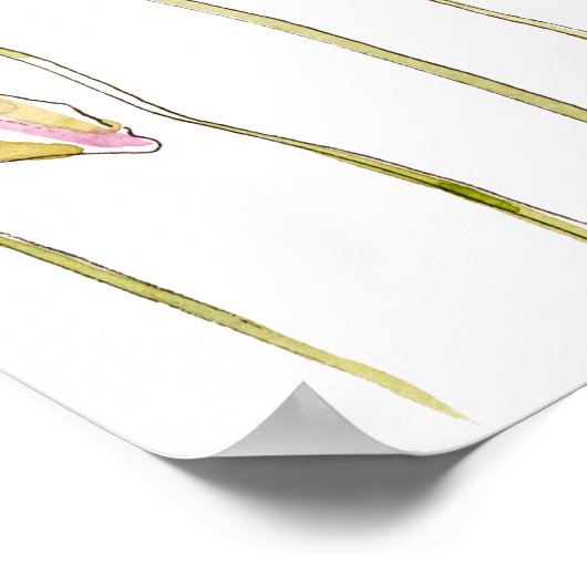 Gelbe Mohnfarbe und Aquarell Poster (Ecke)