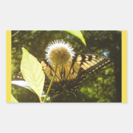 Gelbe Monarchaufkleber Rechteckiger Aufkleber