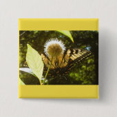 Gelbe Monarchknopf Button (Vorderseite)