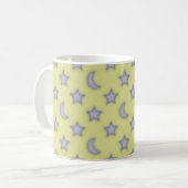 Gelbe Monde und Sternmuster Kaffeetasse (Vorderseite Links)