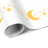 Gelbe Mondsterne Geschenkpapier (Rolleneckpunkt)