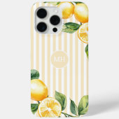 Gelbe Mongram Lemon Eleganter Streifen Mittelmeer Case-Mate iPhone Hülle (Rückseite)