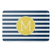 Gelbe Monografie der Navy und des White Stripes Badematte (Vorderseite)